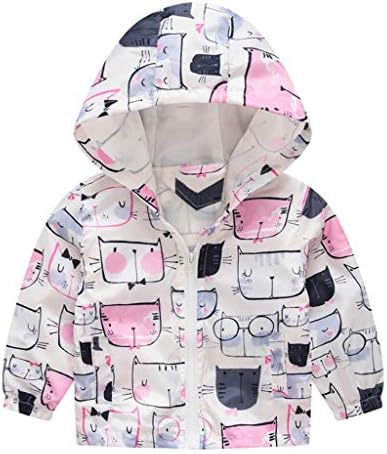 AnFeng За деца, за малки момичета И момчета, Пролетта палто с качулка, яке с анимационни котка, Блузи за момичета 3-6