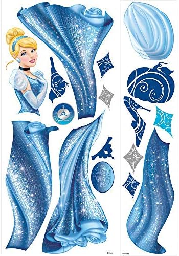 Съквартиранти RMK1957GM Disney Princess Са Glamour Отклеить и се Придържа Гигантска Стикер на Стената, Синьо