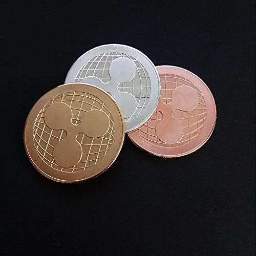 1БР Възпоменателна Монета, Позлатена Сребърна Монета Ripple Виртуална Монета Ripple Криптовалюта 2021 Ограничен Тираж
