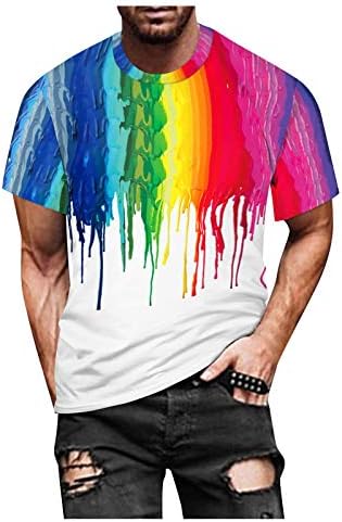 Графична Риза за мъжете, Летен Градиентный Принт, Къс Ръкав, Стръмни Забавни Преливащи се цветове Тениски за Мъже, Модни