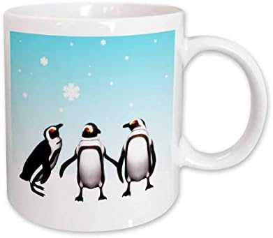 Керамична чаша 3dRose Пингвини, които играят на снежни топки, 11 Грама