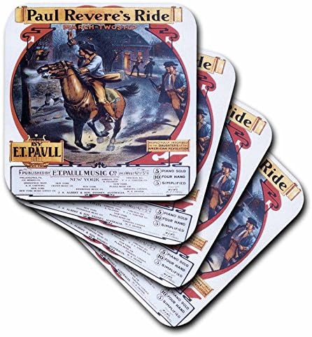 3dRose CST_156859_1 Paul Revers Ride March-Две степени от ET Paull с надпис за Дъщери на Американската революция Меки