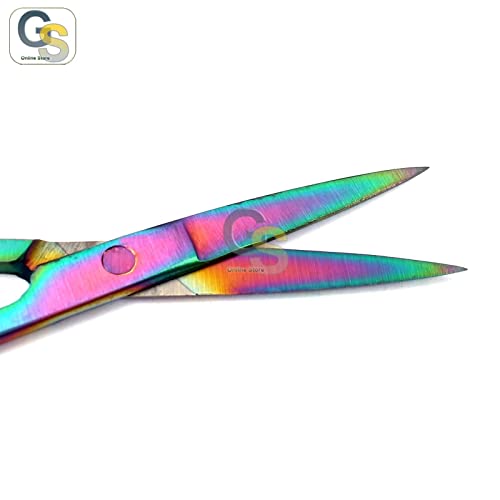 Многоцветни ножици Rainbow за работа с Титан Sharp /Sharp 5,5 Директни от Неръждаема Стомана, от онлайн МАГАЗИН G. S