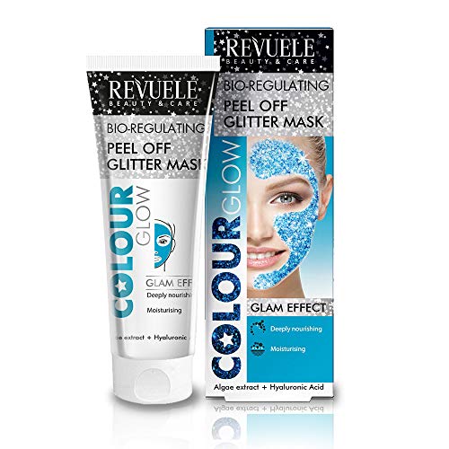 Revuele Glitter Colour Blue Glow Хиалуроновата отшелушивающая маска 80 мл (произходът на ЕС) - Овлажнява, дълбоко овлажняване на кожата