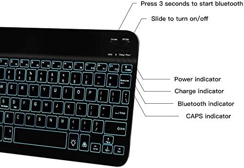 Клавиатура BoxWave е Съвместима с Yezz Art 1 (клавиатура от BoxWave) - Клавиатура SlimKeys Bluetooth - с подсветка, преносима клавиатура с удобен подсветка за Yezz Art 1 - катранен