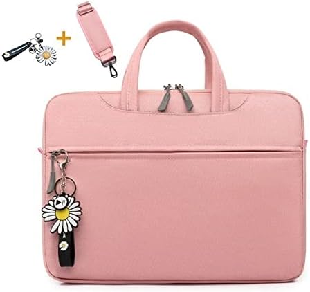 дамски чанта за лаптоп, чанта за лаптоп, мъжка чанта на рамото, декорации за чанти Пратеник (Розов цвят, размер: 13,3-14,1 инча)