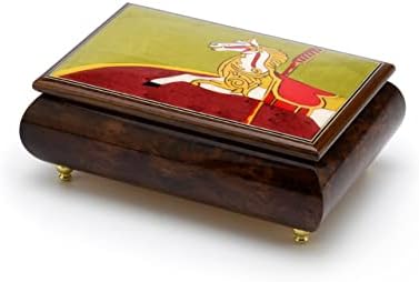 Музикалното ковчег с дървена инкрустация под формата на карусельной коне ръчно на 30 бележки - Annies Song