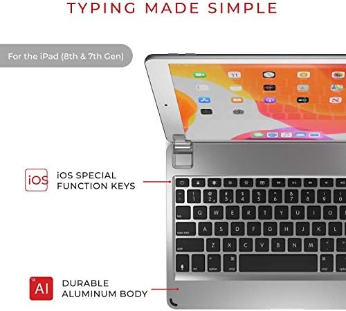 Безжична клавиатура Brydge 10.2, съвместима с iPad на 9-ия, 8-ия и 7-ия поколения, Бутони с осветление, Дълъг живот на
