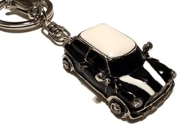 Мини-стил Кола Ключодържател Подарък от Кристал детайл Купър Новост (черен (сребърна украса))