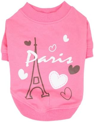 Тениска с кръгло деколте PUPPIA Authentic Amour за домашни любимци, Малка, Розова