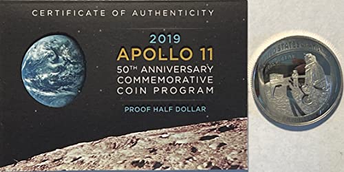 От 2019 САЩ Аполо 11 50-та юбилейна паметна полдоллара САЩ мента доказателство