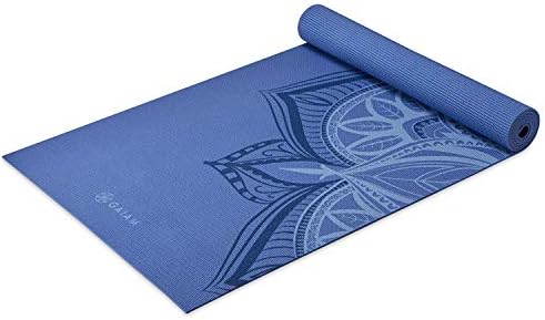 Gaiam Yoga Mat - Нескользящий подложка за упражнения и фитнес премиум-клас с дебелина 5 мм с принтом за всички видове